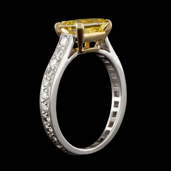 Incredible 1.34ct Fancy Vivid Yellow Diamond Ring by GRAFF