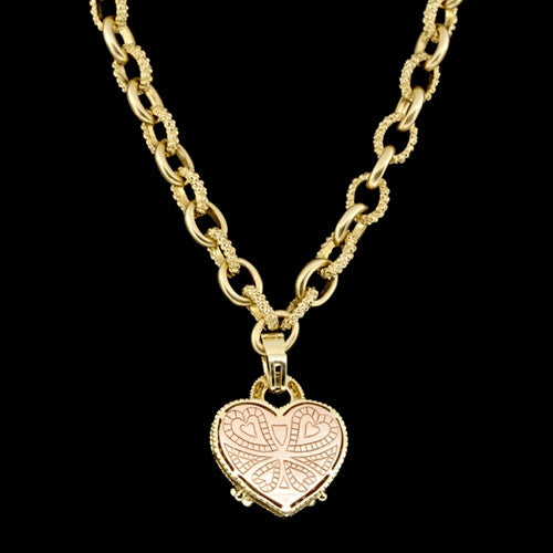 Judith Ripka gold braided heart hot necklace