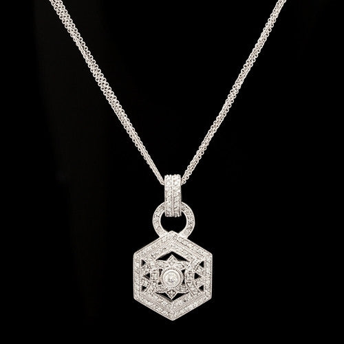 Multi-Strand Diamond Pendant Necklace