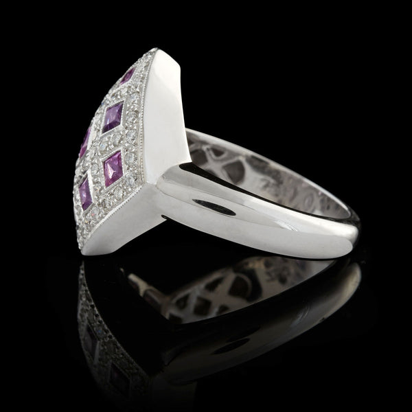 Salavetti Pink Sapphire & Diamond Necklace, Italy - 66mint Fine