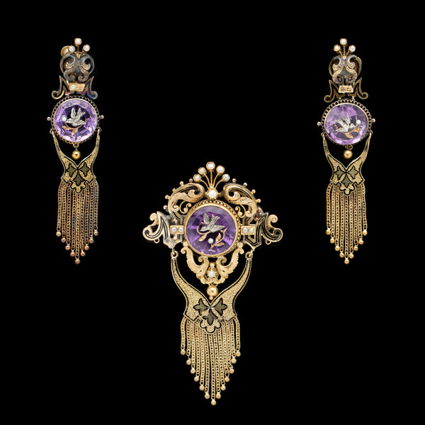 Majestic Amethyst Diamond Earrings, Large Purple Amethyst Earrings, Amethyst Stud selling Earrings, Vintage Amethyst Earrings, Art Deco, Antique