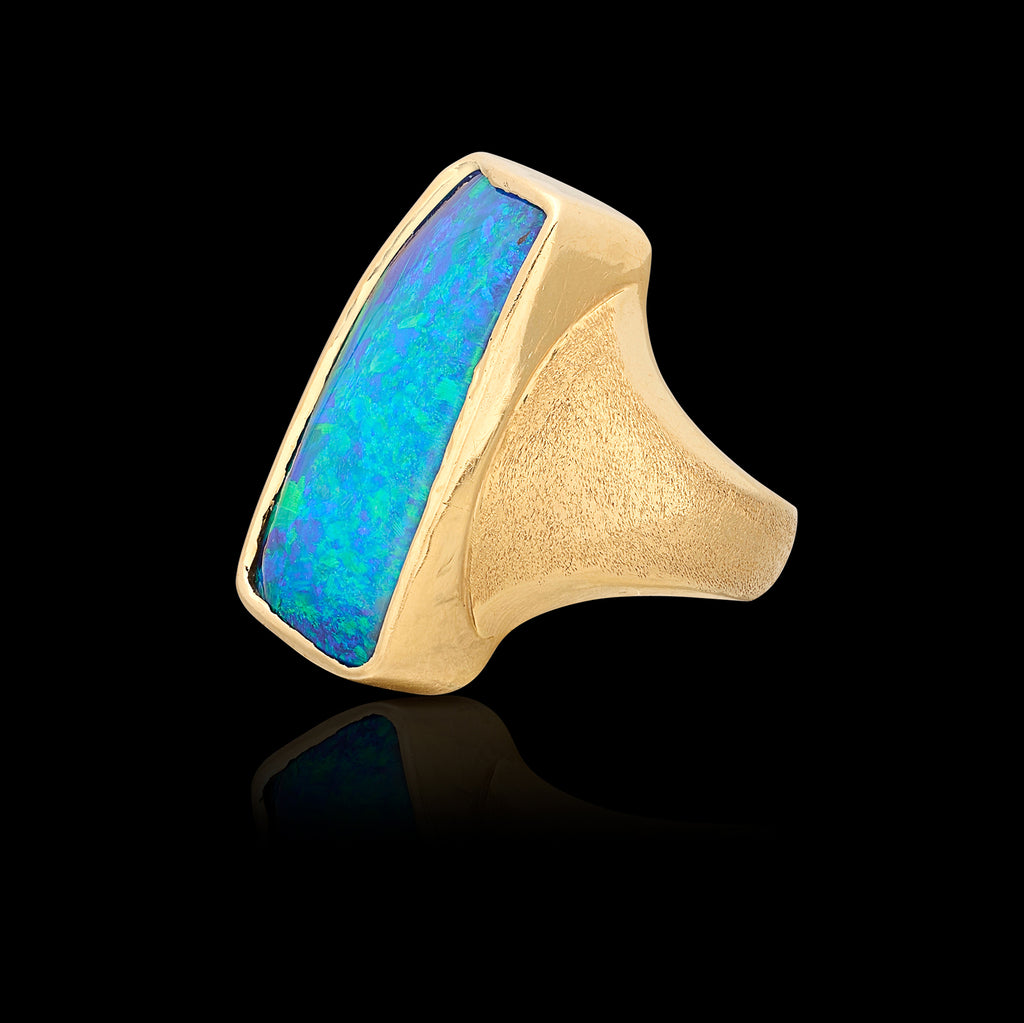 18kt Yellow Gold Estate Australian Opal Ring - 66mint Fine Estate Jewelry