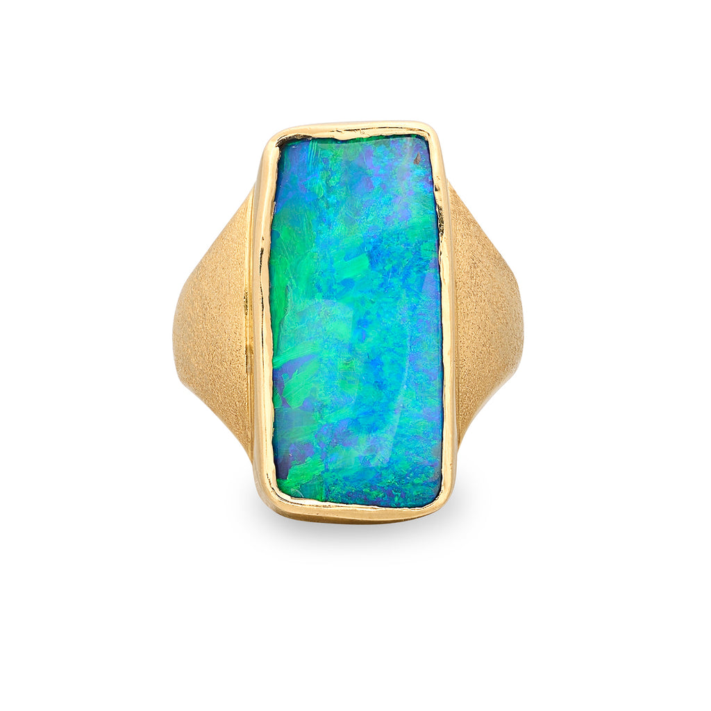 18kt Yellow Gold Estate Australian Opal Ring - 66mint Fine Estate Jewelry