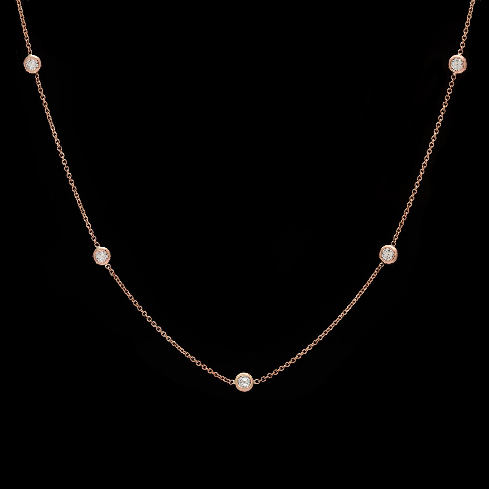 Diamonds by The Yard Necklace 14K Rose Gold / 18 / 7