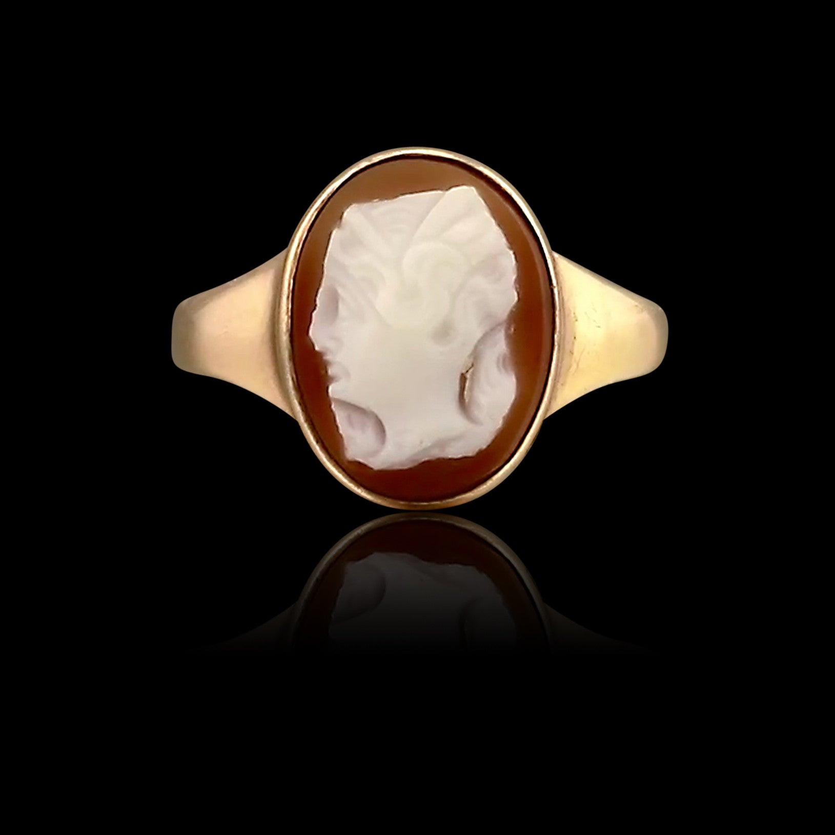 Ostby & Barton Hardstone Cameo Ring, circa 1880-1912