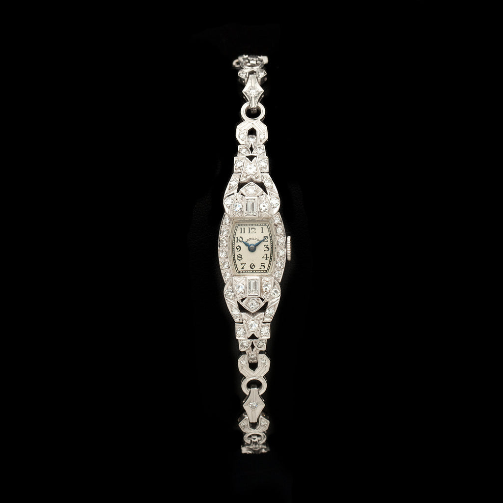 Vintage Diamond Platinum Hamilton Ladies Watch - 66mint Fine