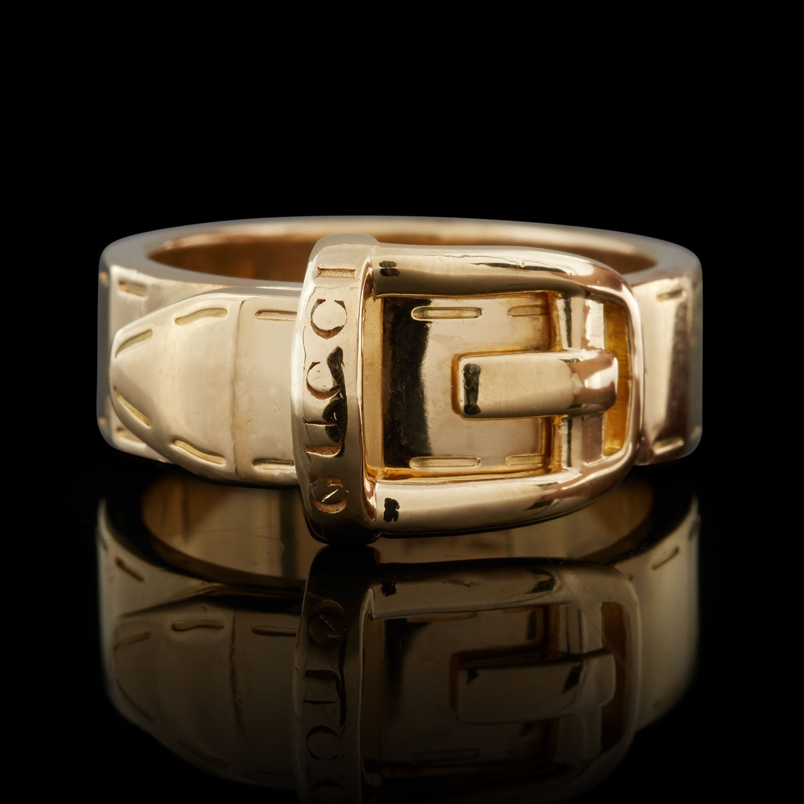 HERMES Belt Buckle Scarf Ring Gold 14515