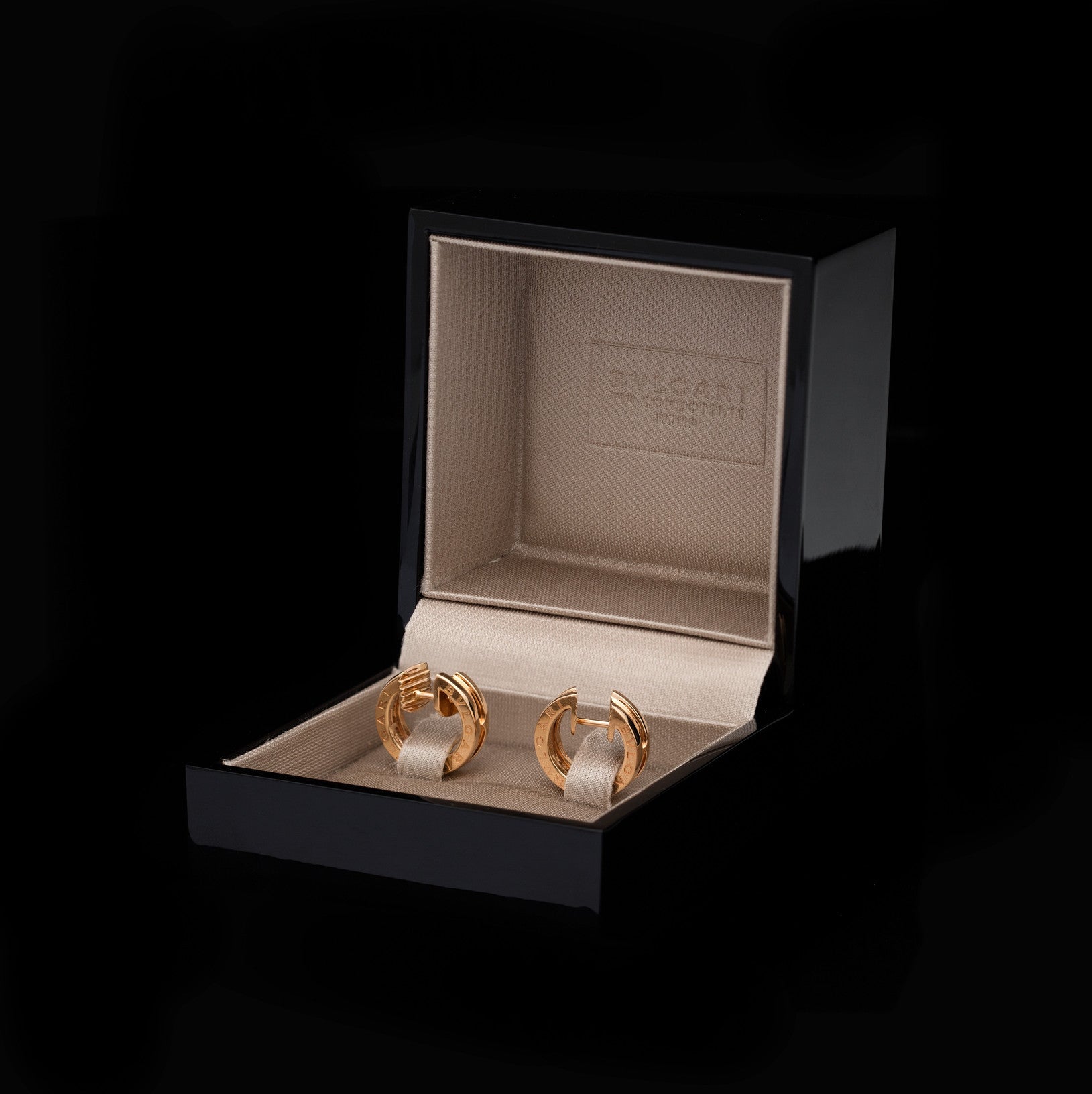 B.Zero1 18K Rose Gold & Diamond Huggie Hoop Earrings