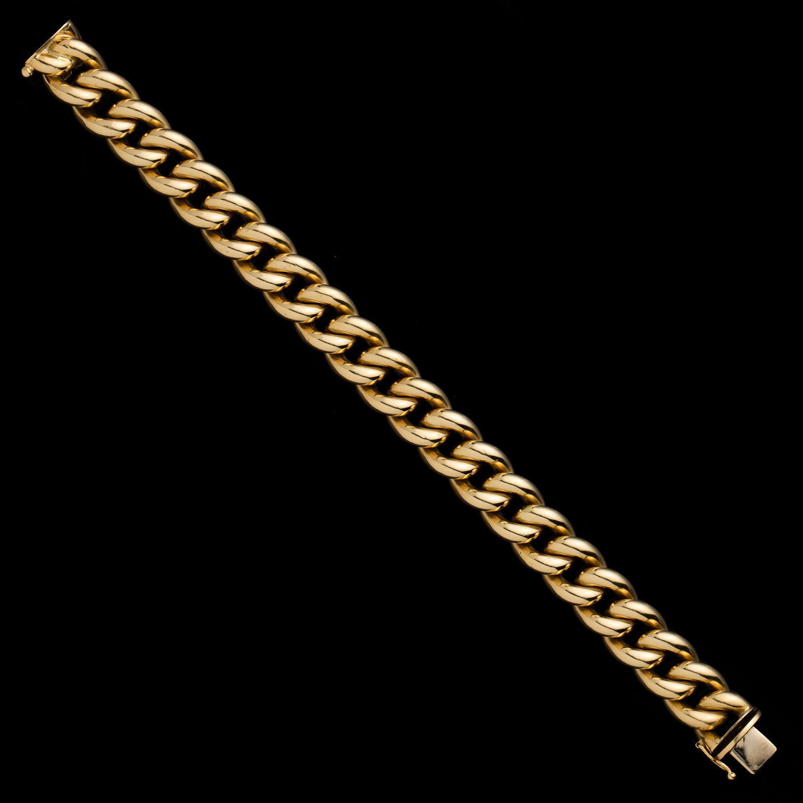 Vintage Italian 14k White And Yellow Gold Link Bracelet