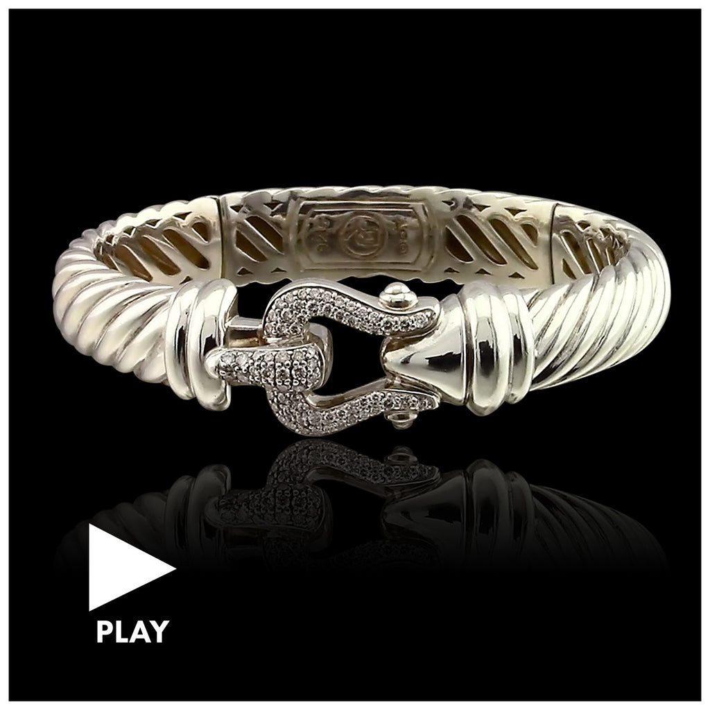 David yurman cable hot sale buckle bracelet with diamonds