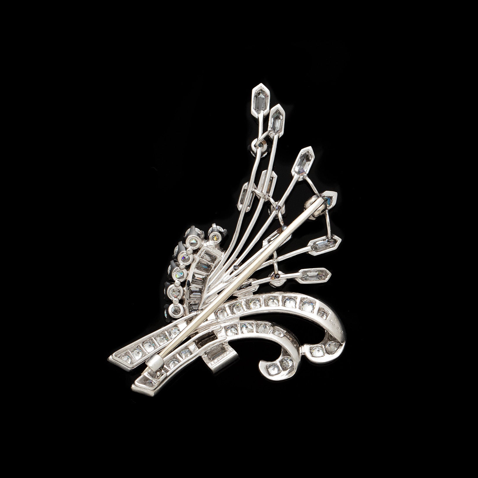 C. 1950 Vintage 1.60 ct. t.w. Diamond Flower Pin in 14kt White Gold