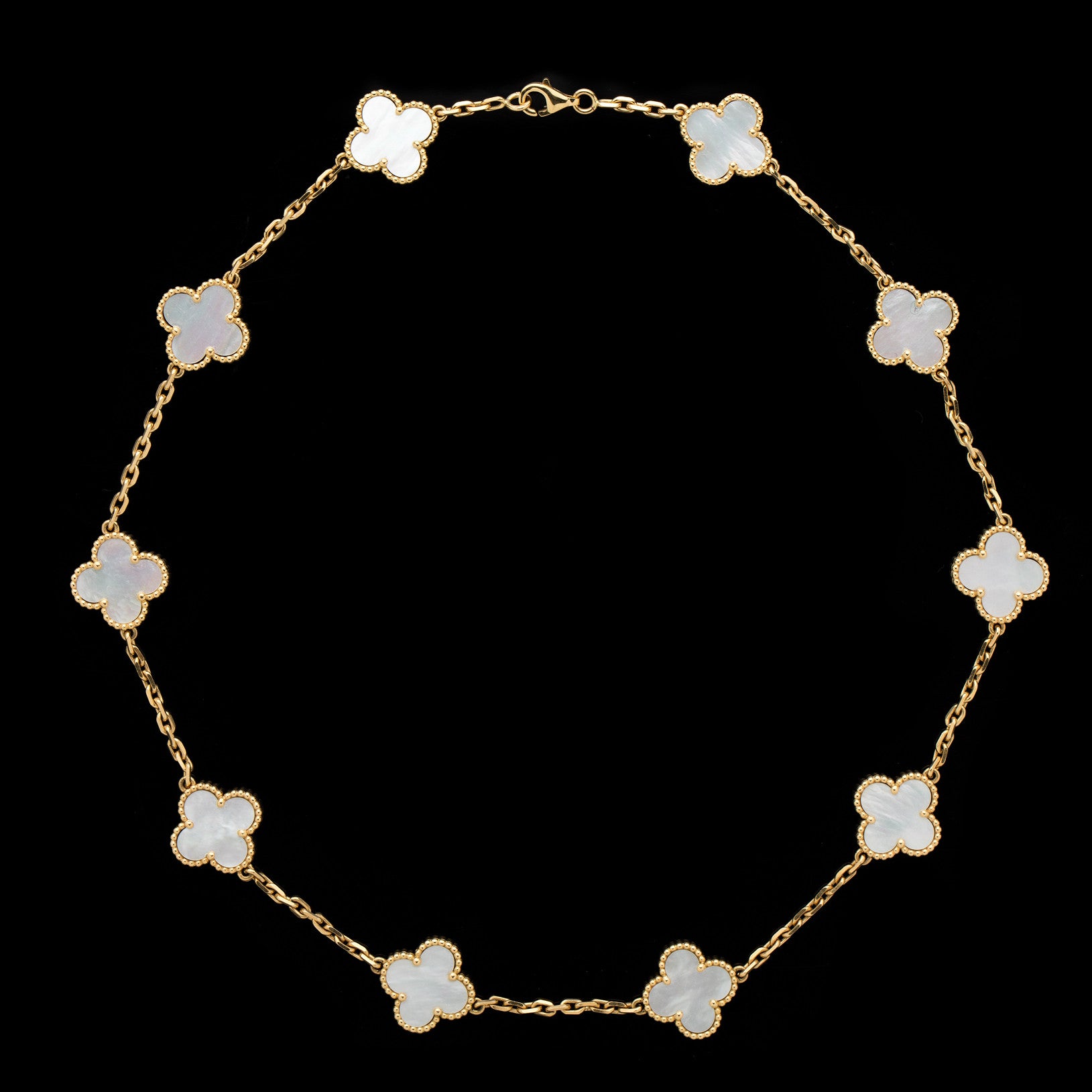 Vintage Van Cleef and Arpels Alhambra Yellow Gold and Mother-of-Pearl  Necklace at 1stDibs | van cleef mother of pearl necklace, van cleef necklace  mother of pearl, van cleef & arpels mother of
