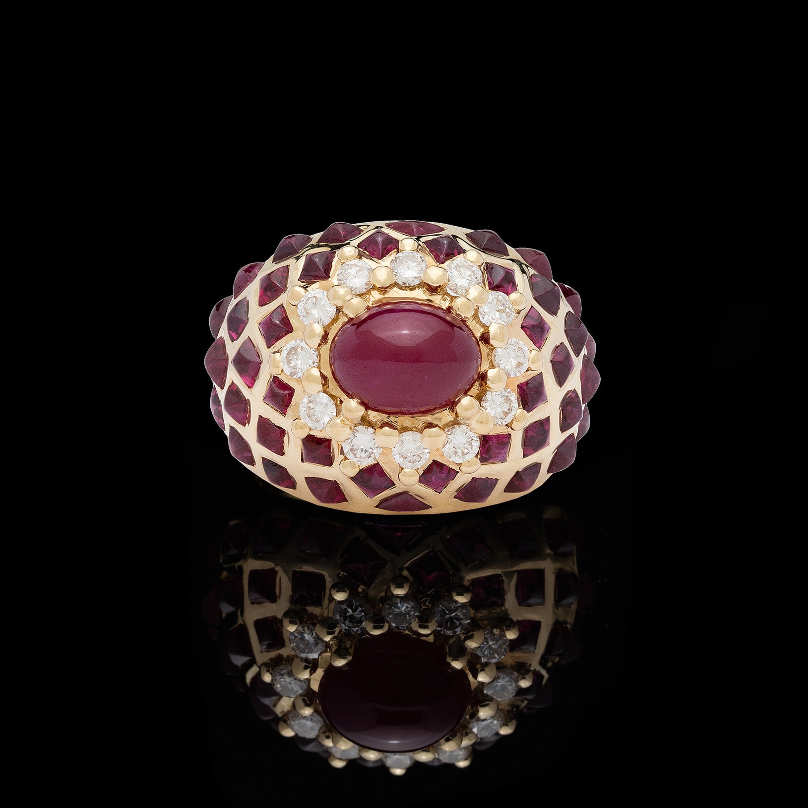 Antique cabochon online ruby ring