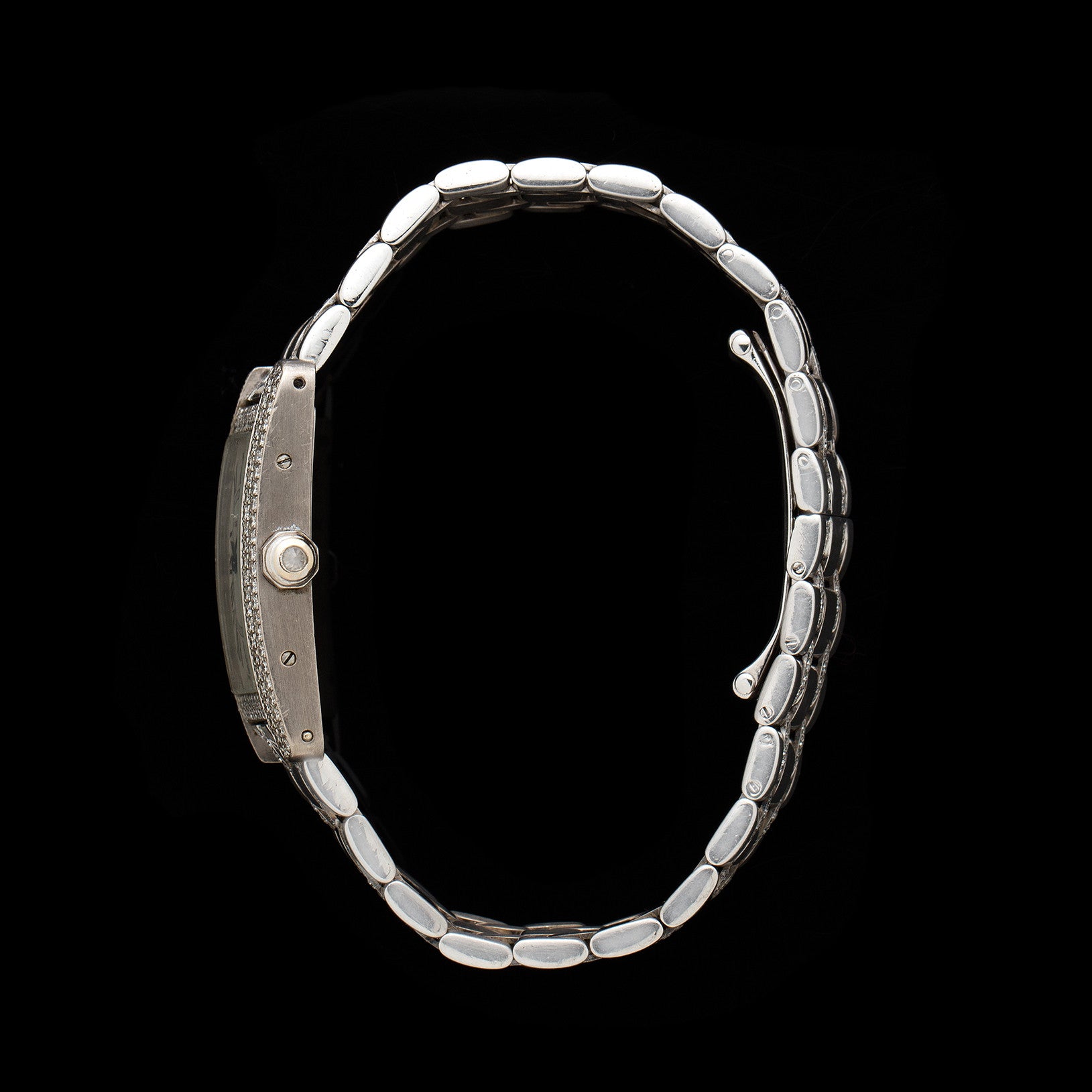 Cartier Aquamarine 18k White Gold Tank Pendant Chain Necklace Cartier