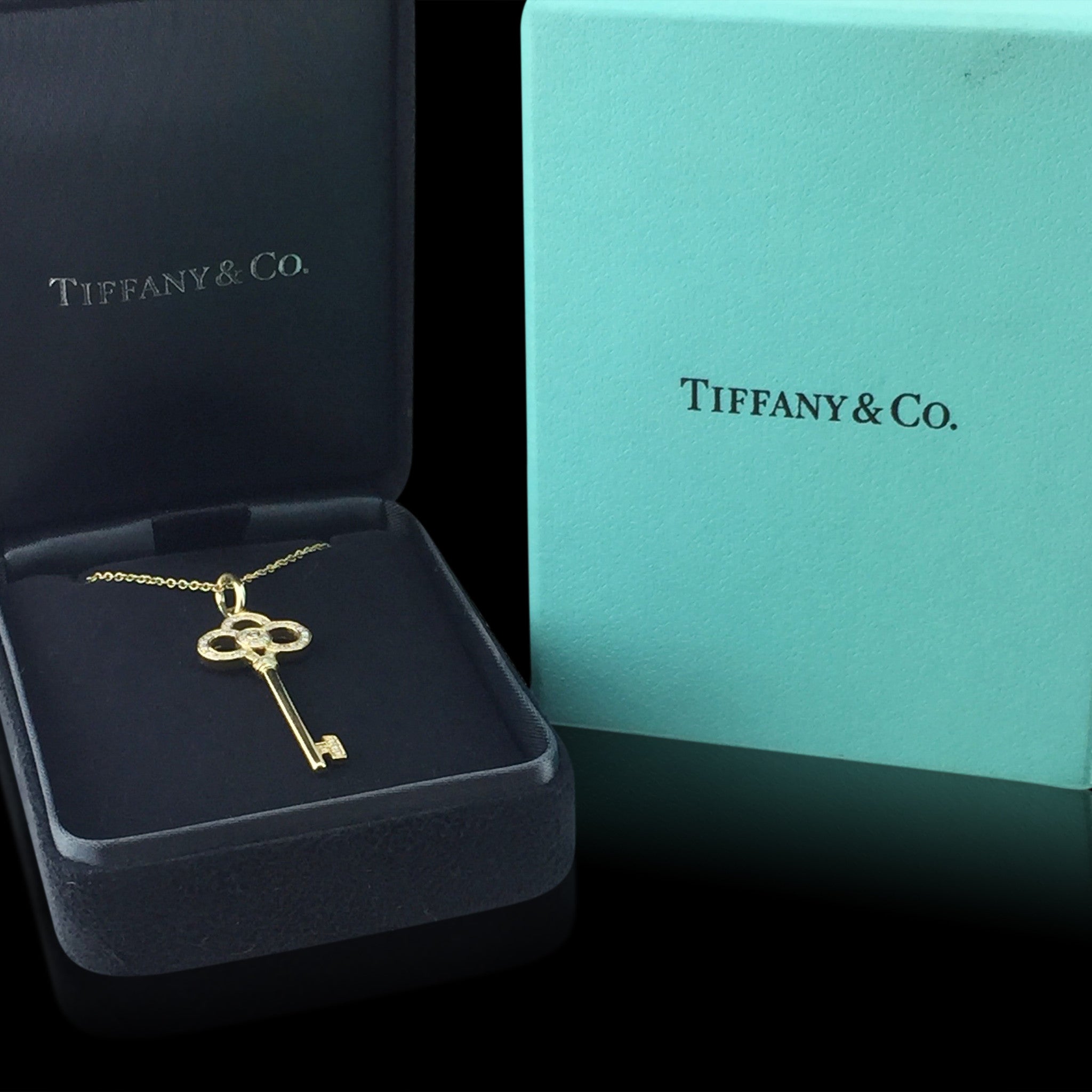 Tiffany & Co. Platinum Estate Key Pendant