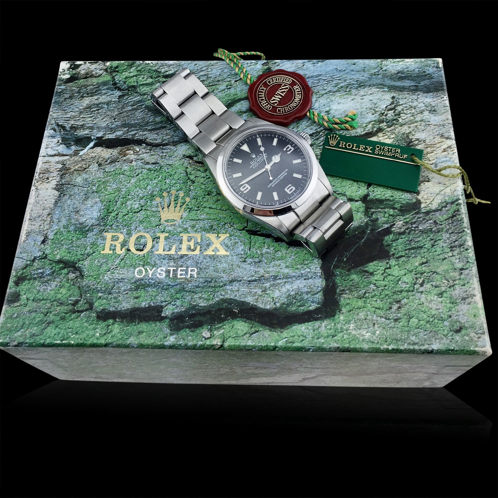 Stainless Steel Rolex Explorer with Original Box & Papers - 66mint