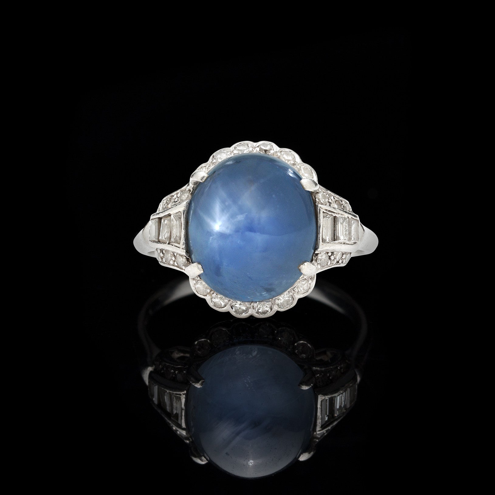 10kt Antique star sapphire and diamond deals ring