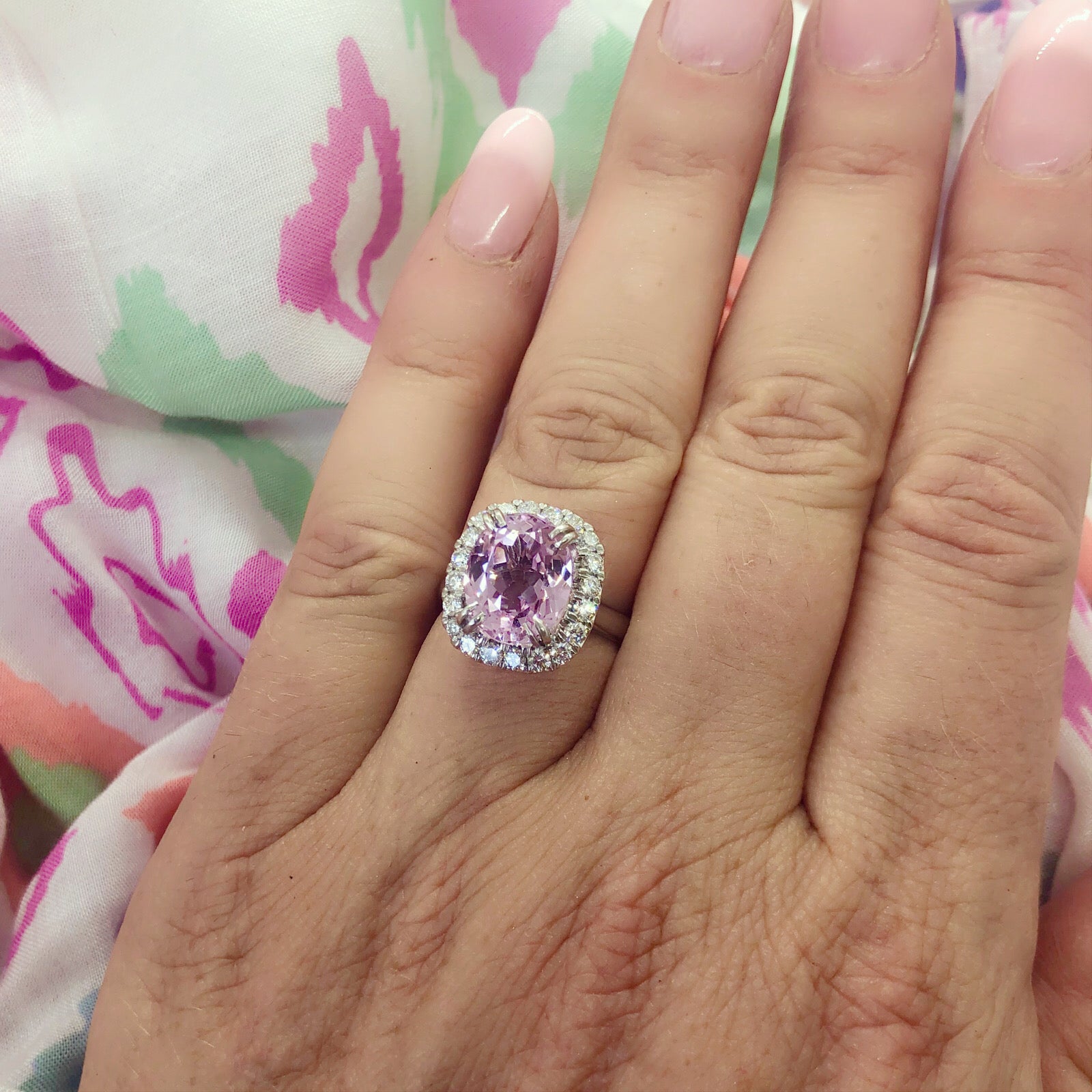 Soft Pink Sapphire and Diamond Engagement Ring or Signature Jewelry Piece