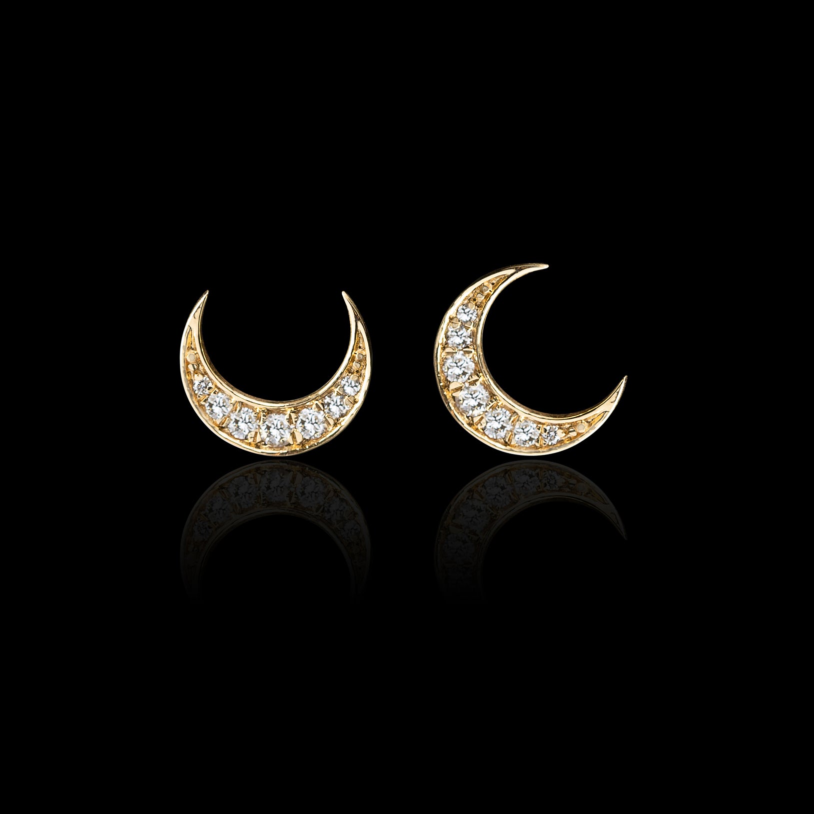 Crescent gold and on sale diamond