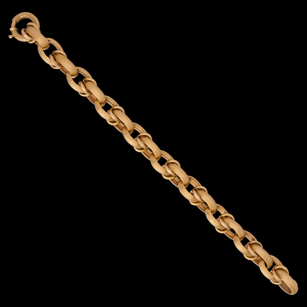 Vintage Italian 18k Gold Textured Link Bracelet