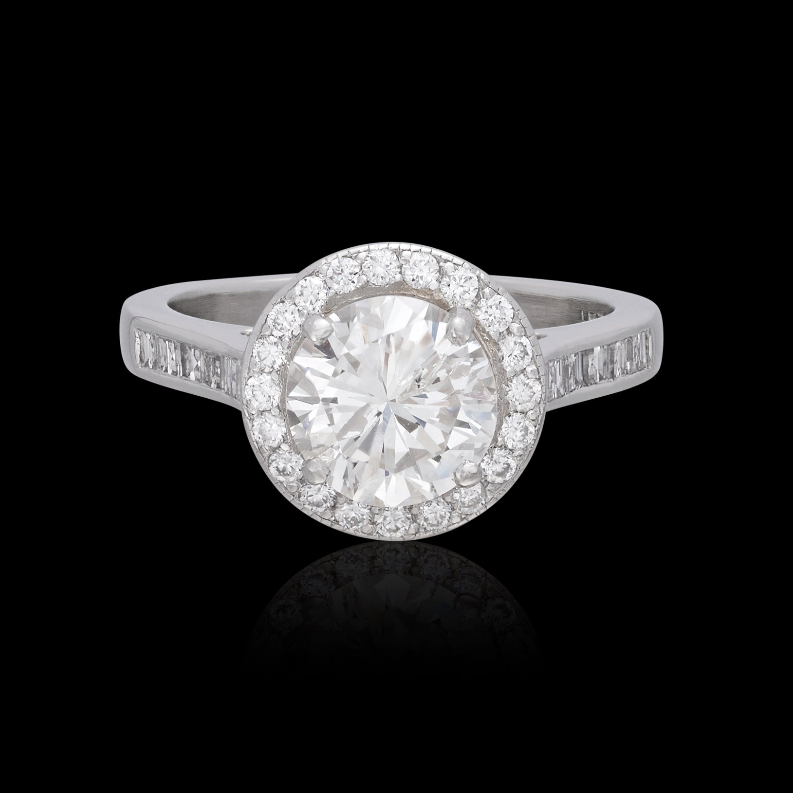 1.79-ct. Round Brilliant-Cut & Platinum Engagement Ring - 66mint