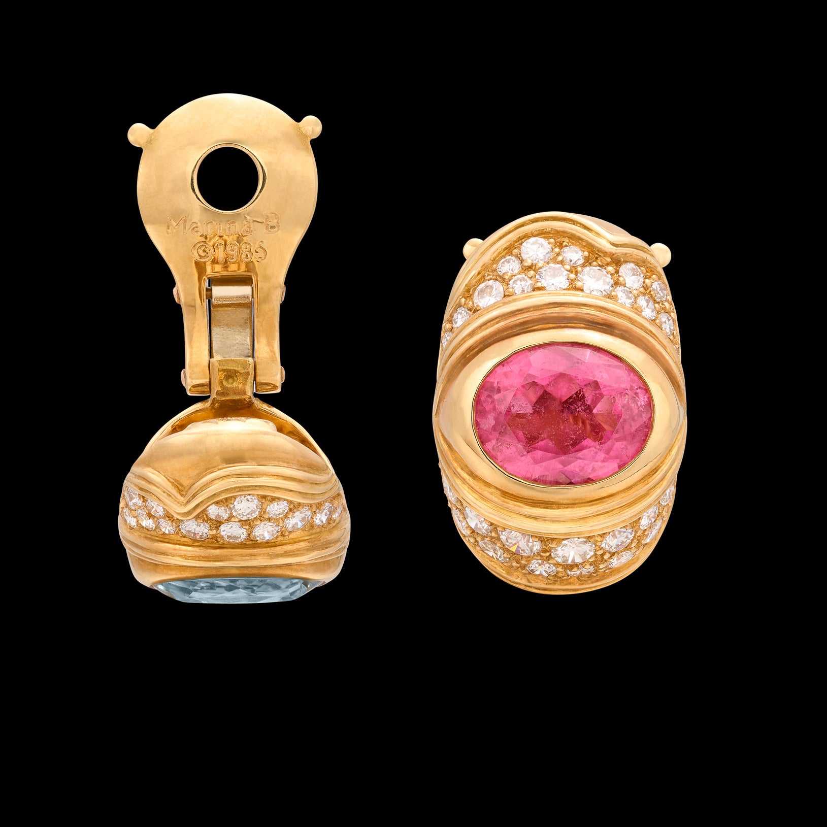 One Gram Gold Jhumki Earring Multi Color Kemp Stone ER3259